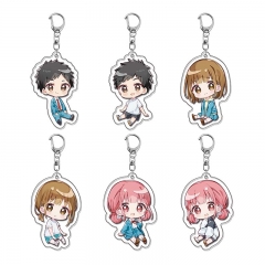 6 Styles Blue Box Cartoon Acrylic Anime Keychain