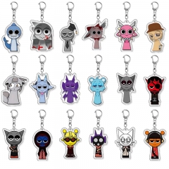 18 Styles Sprunki Cartoon Acrylic Anime Keychain