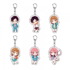 6 Styles Blue Box Cartoon Acrylic Anime Keychain