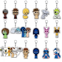 18 Styles Sprunki Cartoon Acrylic Anime Keychain