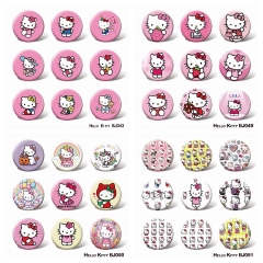 9pcs/set 4 Styles 58MM Sanrio Hello Kitty Cartoon Pin Anime Tinplate Brooch
