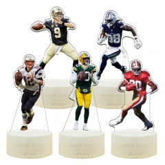 大）NFL橄榄球明星传统夜灯 16彩色遥控盒装夜灯