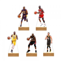NBA篮球明星科比詹姆斯库里欧文麦迪东契奇球星周边榉木居家小夜灯