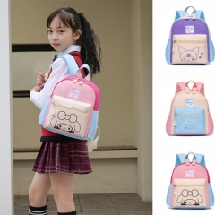 可爱幼儿园书包女孩女童卡通拼色背包旅行户外减压护脊儿童双肩包