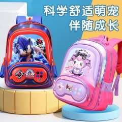 儿童新款大容量卡通印花背包小学生轻便尼龙布书包男女童时尚背包