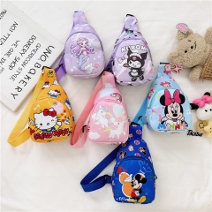 2024时尚儿童胸包韩版外出休闲斜挎包卡通印花单肩包女潮百搭包包