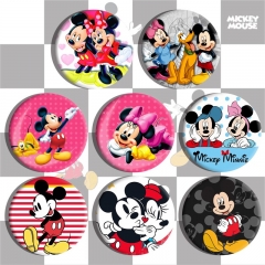 2 Styles 8pcs/set Mickey Minnie Mouse Cartoon Pin Anime Tinplate Brooch