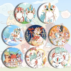 3 Styles 8pcs/set Fabulous Beasts Cartoon Pin Anime Tinplate Brooch