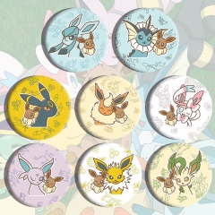 8pcs/set Pokemon Cartoon Pin Anime Tinplate Brooch