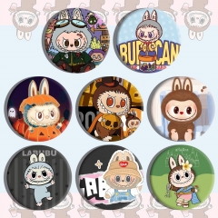 3 Styles 8pcs/set POP MART Labubu Cartoon Pin Anime Tinplate Brooch