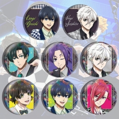 8pcs/set Blue Lock Cartoon Pin Anime Tinplate Brooch