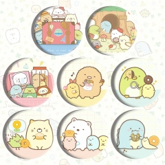 2 Styles 8pcs/set Sumikkogurashi Cartoon Pin Anime Tinplate Brooch