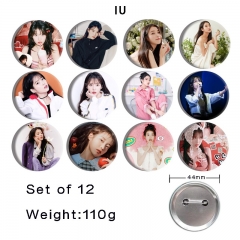 2 Styles 44mm 12pcs/set IU Cartoon Pin Anime Tinplate Brooch