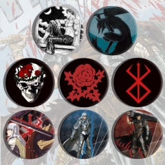 2 Styles 8pcs/set Berserk Cartoon Pin Anime Tinplate Brooch