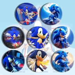 8pcs/set Sonic the Hedgehog Cartoon Pin Anime Tinplate Brooch