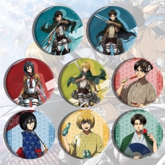 8pcs/set Attack on Titan/Shingeki No Kyojin Cartoon Pin Anime Tinplate Brooch