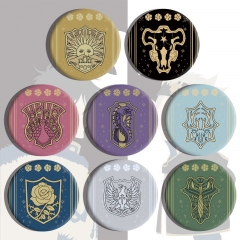 2 Styles 8pcs/set Black Clover Cartoon Pin Anime Tinplate Brooch