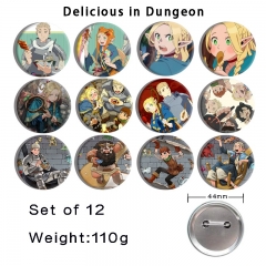 44mm 12pcs/set Delicious in Dungeon/Dungeon Meshi Cartoon Pin Anime Tinplate Brooch
