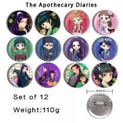 44mm 12pcs/set The Apothecary Diaries Cartoon Pin Anime Tinplate Brooch