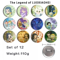 44mm 12pcs/set The Legend of Luoxiaohei Cartoon Pin Anime Tinplate Brooch
