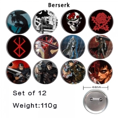 44mm 12pcs/set Berserk Cartoon Pin Anime Tinplate Brooch