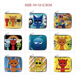 10 Styles Sprunki Incredibox Cartoon Zipper Purse Anime Short Wallet