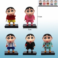 5款蜡笔小新拿玫瑰花公仔一套