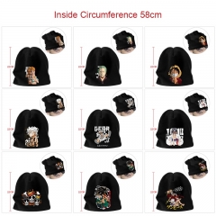 14 Styles One Piece Cartoon Pattern Cap Anime Knitted Hat