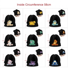10 Styles Pokemon Cartoon Pattern Cap Anime Knitted Hat