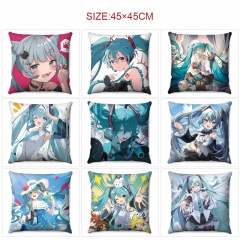 初音未来-10款 款动漫双面印花45x45抱枕