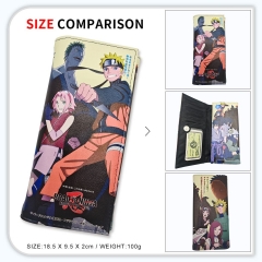 18.5*9.5*2cm 2 Styles Naruto Cartoon Color Printing Coin Purse Anime Long Wallet