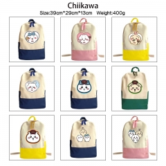 Chiikawa 动漫周边帆布彩色双肩背包拼色背包