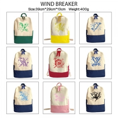 9 Styles Wind Breaker Cartoon Anime Canvas Backpack Bag