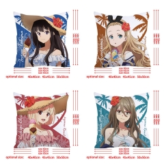 4 Styles Lycoris Recoil Cartoon Square Anime Pillow Case 40cm/45cm/50cm