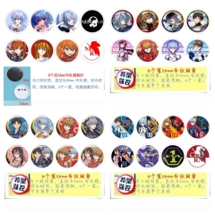 EVA新世纪福音战士 直径58MM圆形布纹胸针 8个一套
