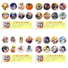 8pcs/set 32 Styles 58MM Naruto Cartoon Pin Anime Textile brooch