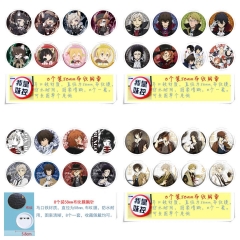 文豪野犬 直径58MM圆形布纹胸针 8个一套