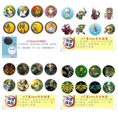 塞尔达传说 直径58MM圆形布纹胸针 8个一套