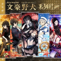 5 Styles 25*75cm Bungo Stray Dogs Cartoon Wallscrolls Anime Wall Scroll