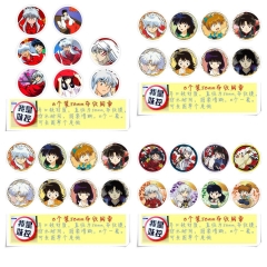 犬夜叉 直径58MM圆形布纹胸针 8个一套