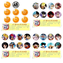 七龙珠 直径58MM圆形布纹胸针 8个一套