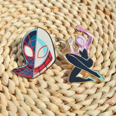 2 Styles 50-60mm Spider Man Cartoon Pin Anime Alloy Brooch