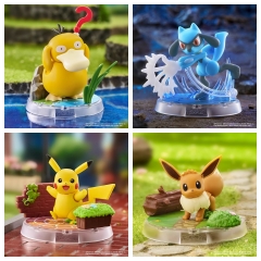 6 Styles Pokemon Cartoon Building Blocks Anime PVC Figures Toy
