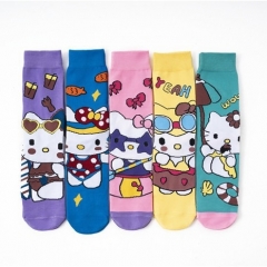 5 Styles Sanrio Hello Kitty Cotton Socks Cosplay Anime Long Socks