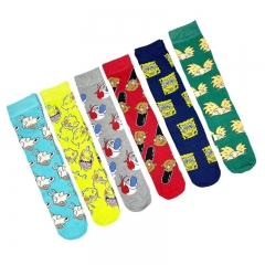 6 Styles SpongeBob SquarePants Cotton Socks Cosplay Anime Long Socks