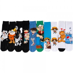 10 Styles One Piece Detective Conan Cotton Socks Cosplay Anime Long Socks