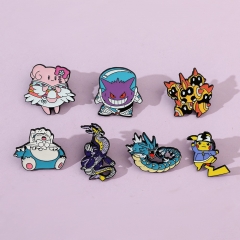 7 Styles Pokemon Cartoon Pin Anime Alloy Brooch
