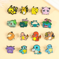 16 Styles Pokemon Cartoon Pin Anime Alloy Brooch