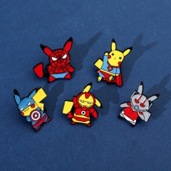 5 Styles Pokemon Pikachu Cartoon Pin Anime Alloy Brooch