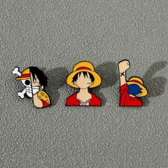3 Styles One Piece Cartoon Pin Anime Alloy Brooch